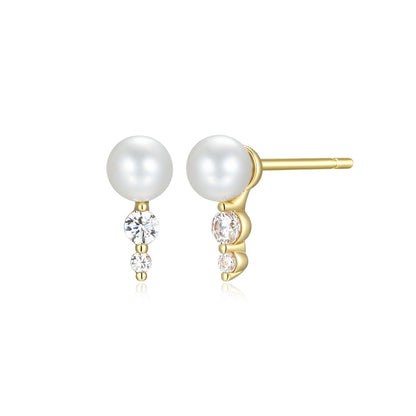 RE0233 - Pearl Stud Drop Earrings | reign