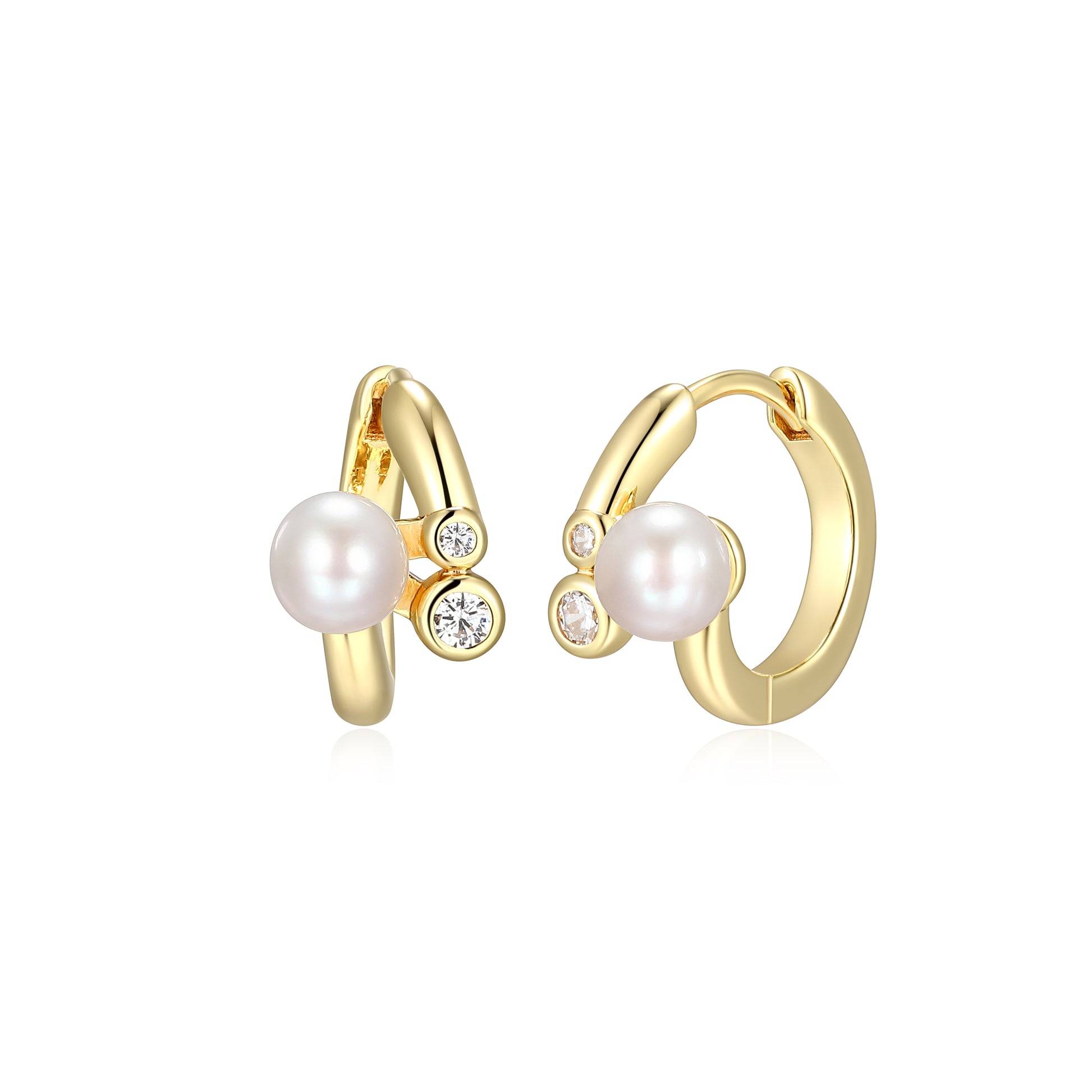 RE0231 - Bypass Pearl Huggie Earrings | reign
