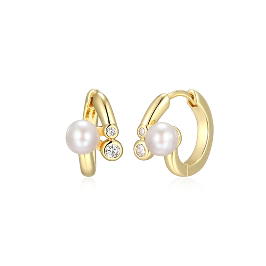 RE0231 - Bypass Pearl Huggie Earrings | reign