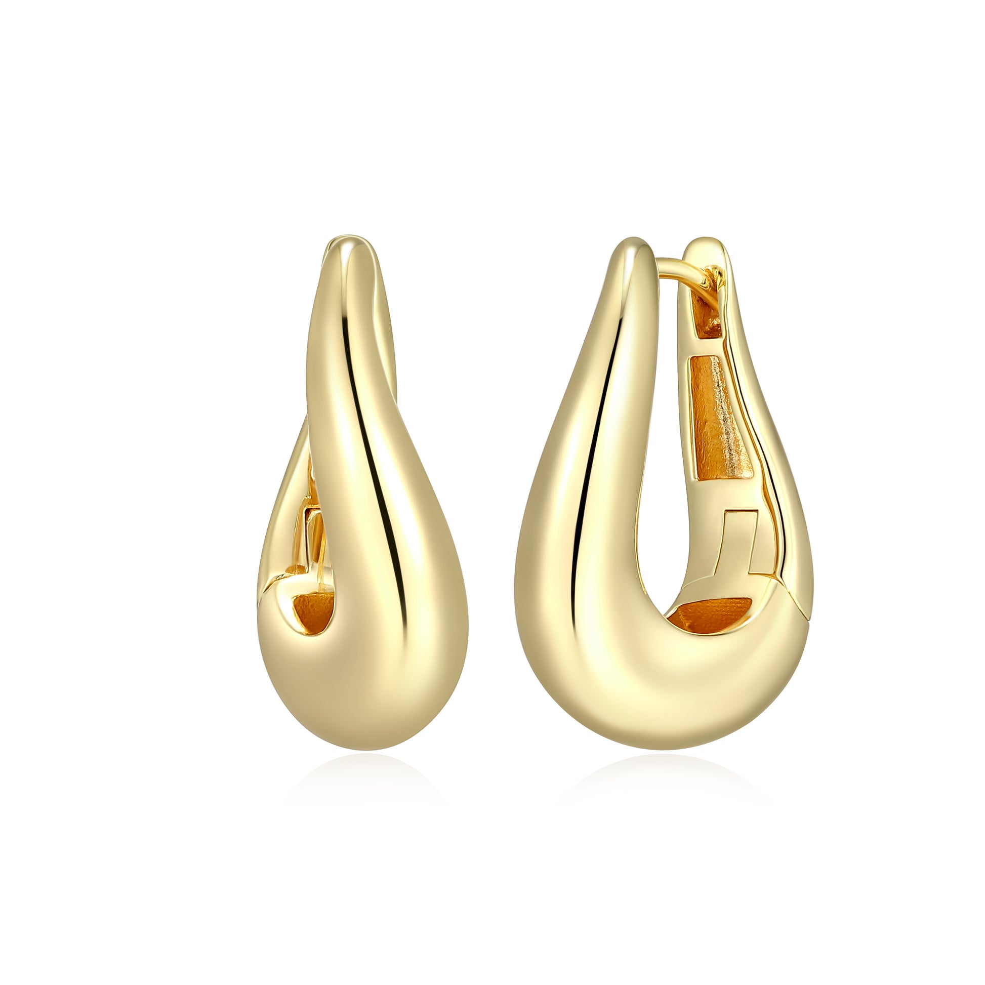 RE0240Y - Fluid Hoop Earrings | reign