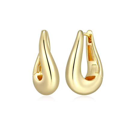 RE0240Y - Fluid Hoop Earrings | reign