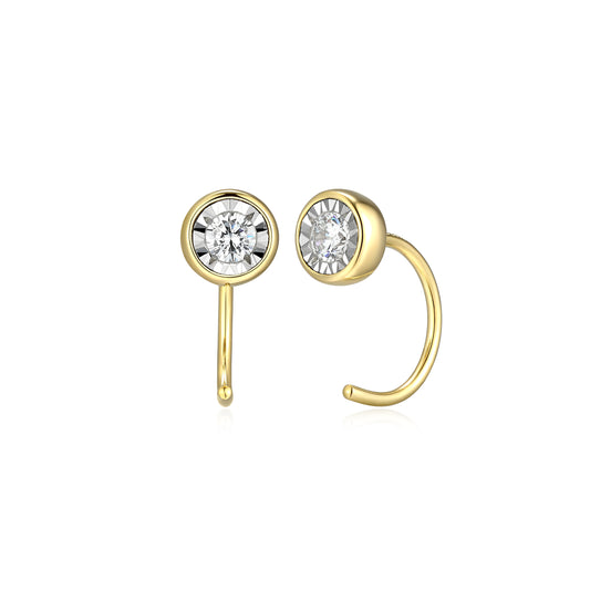 BE0314Y - Round Bezel Curved Post Earrings | m by monte luna