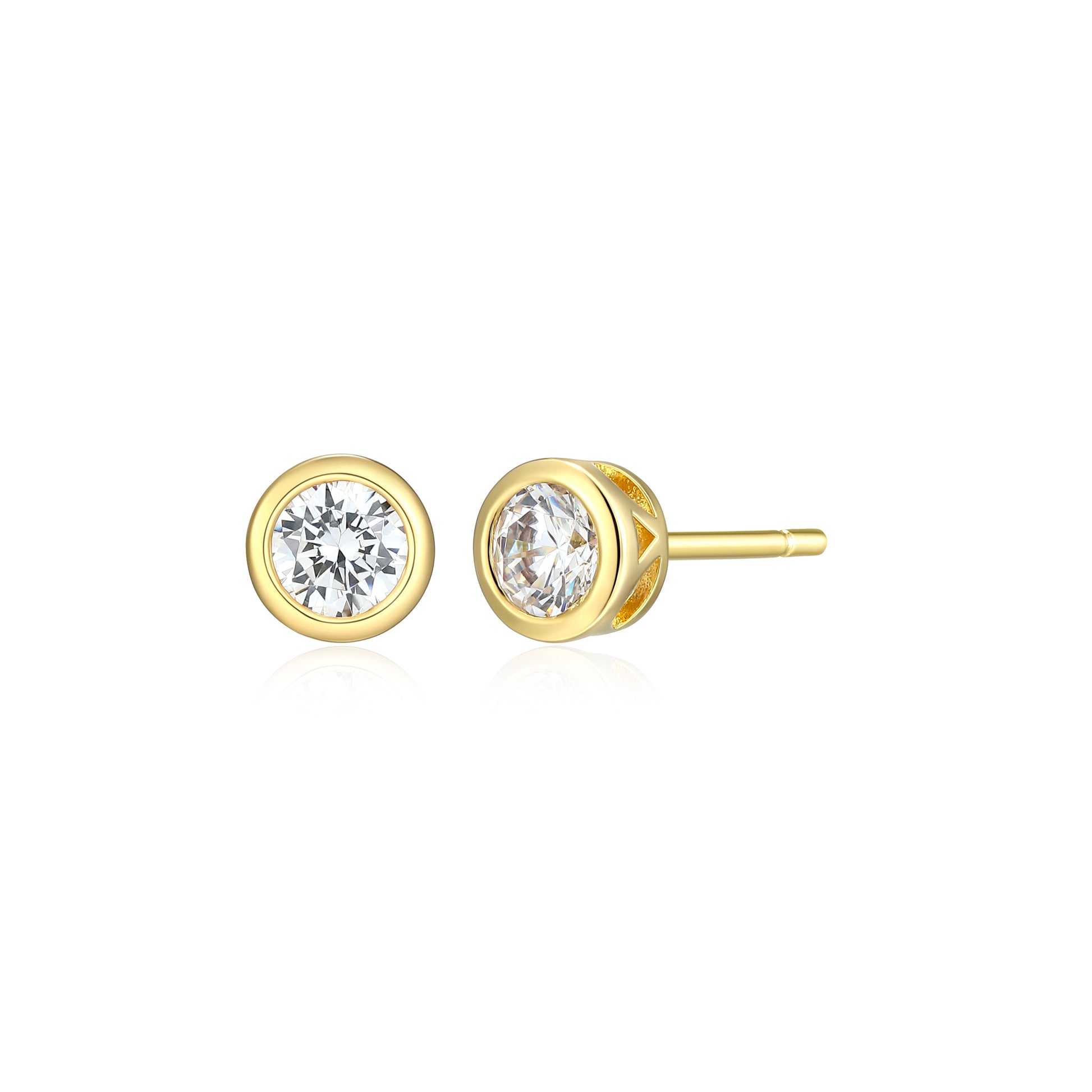ME0143Y - Bezel Solitaire 1/2 CTTW Stud Earrings | Monte Luna