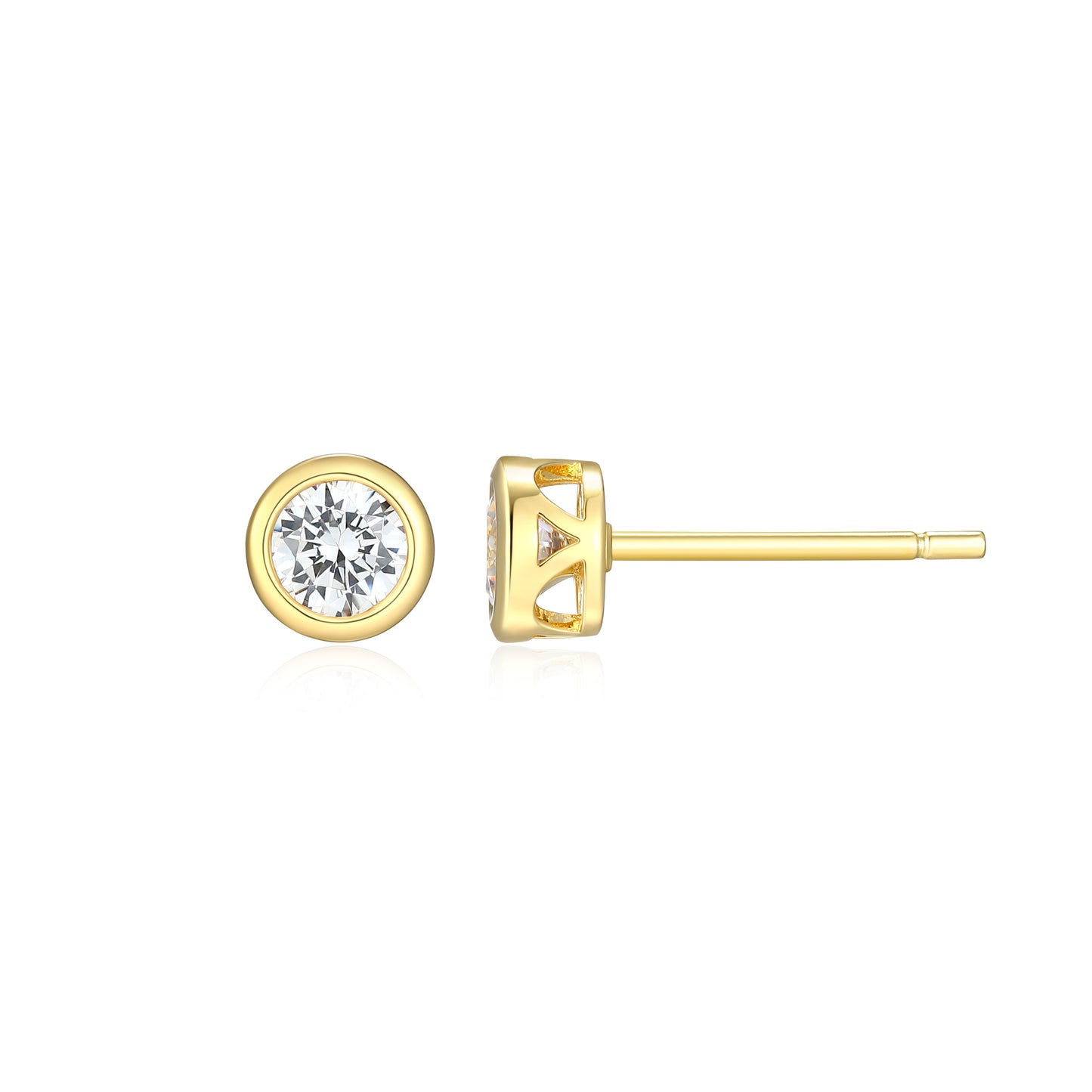 ME0143Y - Bezel Solitaire 1/2 CTTW Stud Earrings | Monte Luna