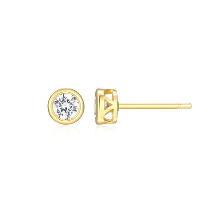 ME0143Y - Bezel Solitaire 1/2 CTTW Stud Earrings | Monte Luna