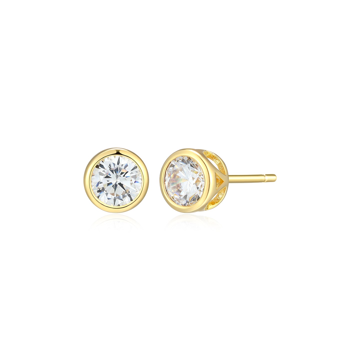 ME0144Y - Bezel Solitaire 1.0 CTTW Stud Earrings | Monte Luna