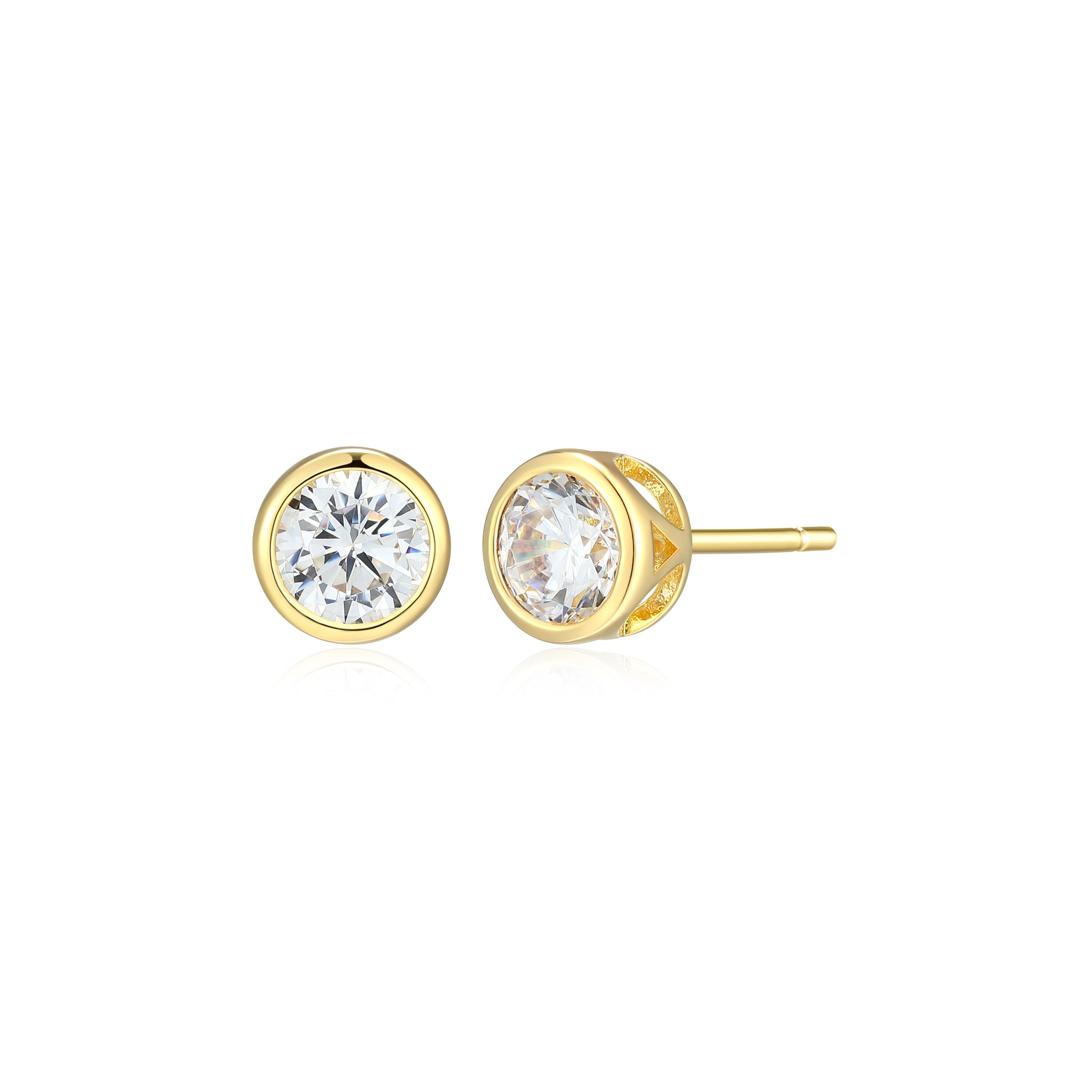 ME0144Y - Bezel Solitaire 1.0 CTTW Stud Earrings | Monte Luna
