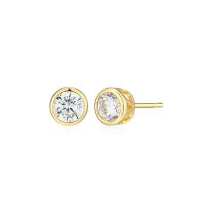 ME0144Y - Bezel Solitaire 1.0 CTTW Stud Earrings | Monte Luna