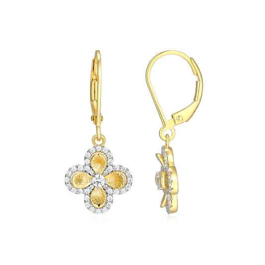 CE0205 - Flower Clover Leverback Earrings | charles garnier