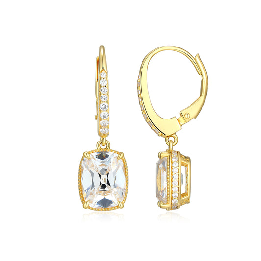 CE0199 - Elongated Old Mine Cushion-Cut Drop Earrings | charles garnier