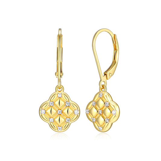 CE0219 - Quilted Clover Leverback Earrings | Paris 1901