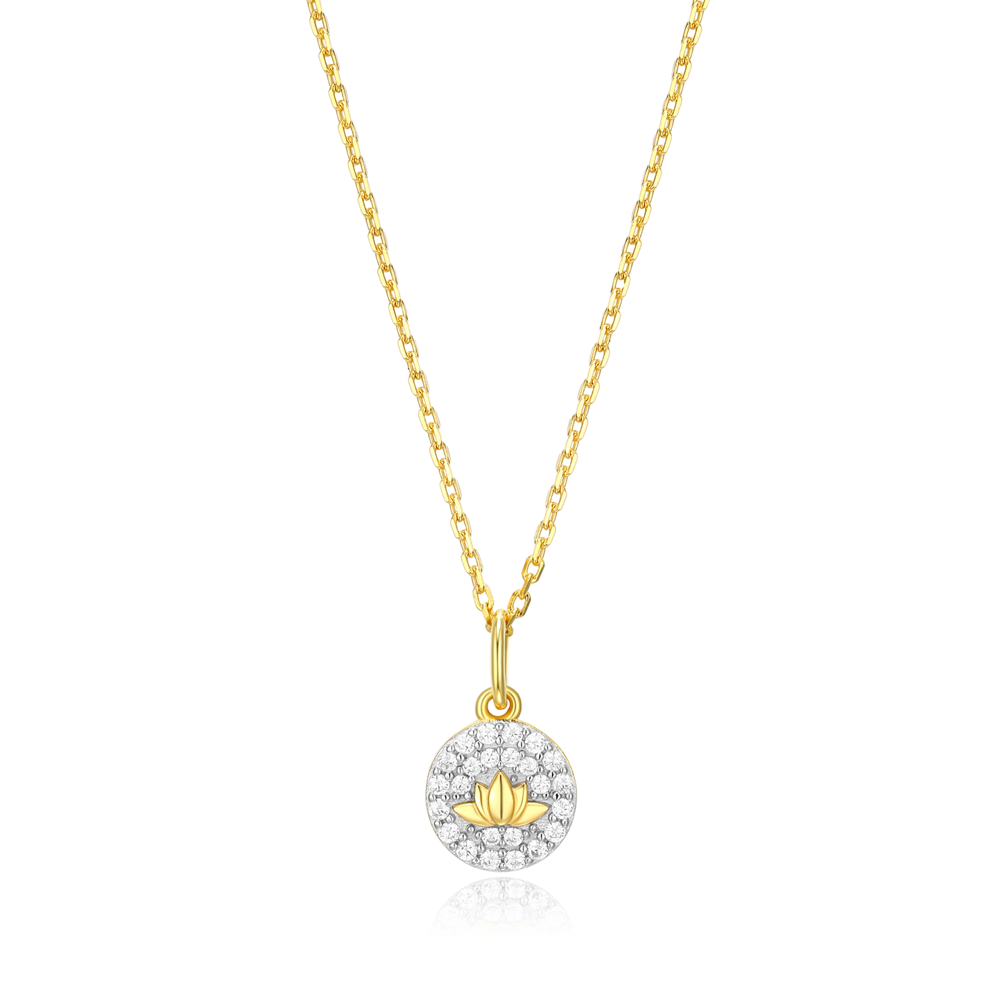 Lotus Tag Pendant Necklace in 14K Yellow Gold-Plated Sterling Silver | M by Monte Luna