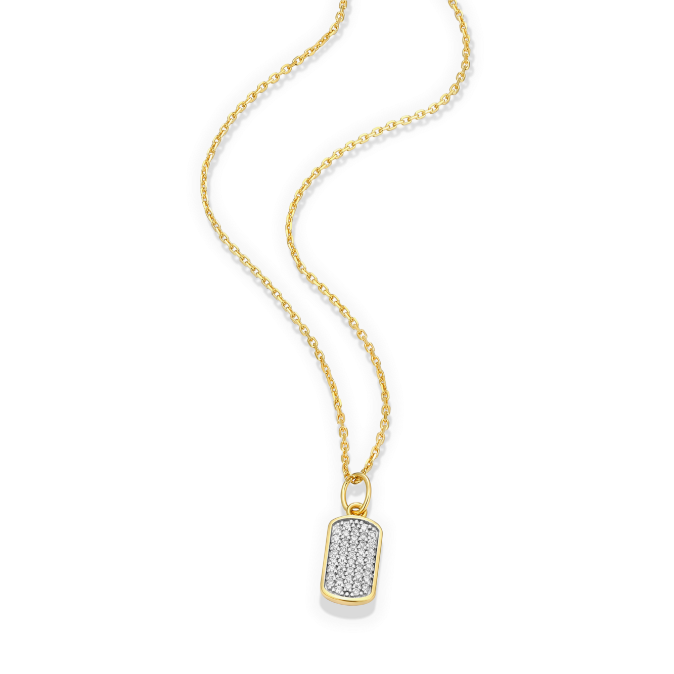 Hex Tag Pendant Necklace in 14K Yellow Gold-Plated Sterling Silver | M by Monte Luna