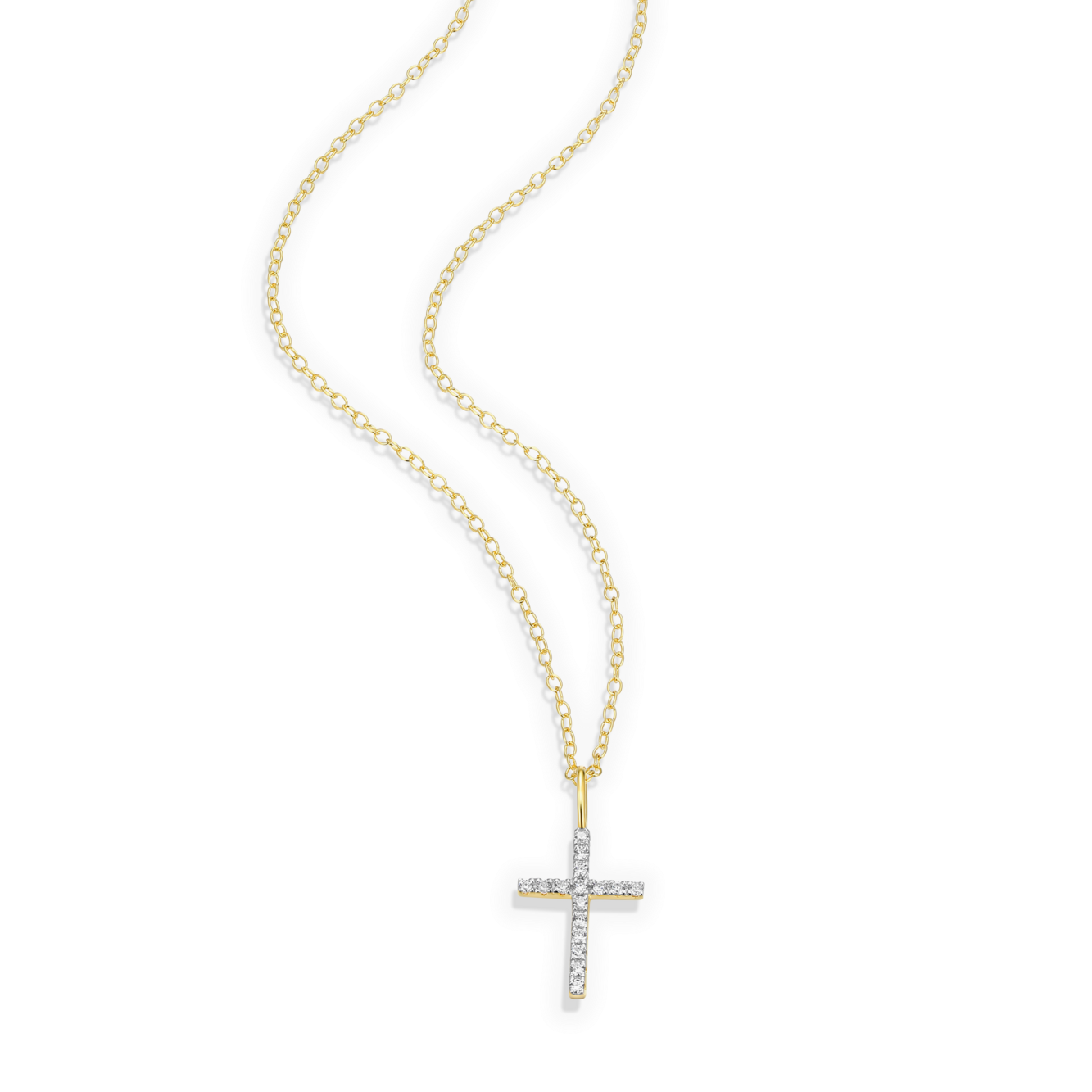 Cross Pendant Necklace in 14K Yellow Gold-Plated Sterling Silver | M by Monte Luna