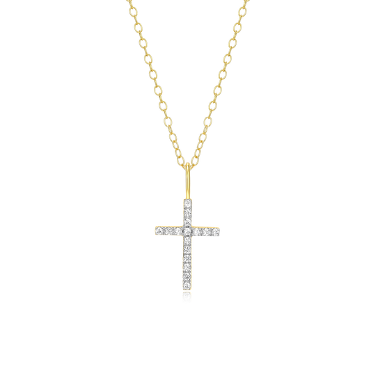 Cross Pendant Necklace in 14K Yellow Gold-Plated Sterling Silver | M by Monte Luna
