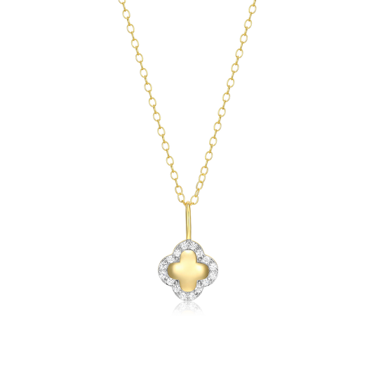 Clover Pendant Necklace in 14K Yellow Gold-Plated Sterling Silver | M by Monte Luna