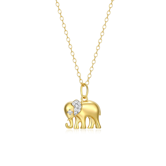 Elephant Pendant Necklace in 14K Yellow Gold-Plated Sterling Silver | M by Monte Luna