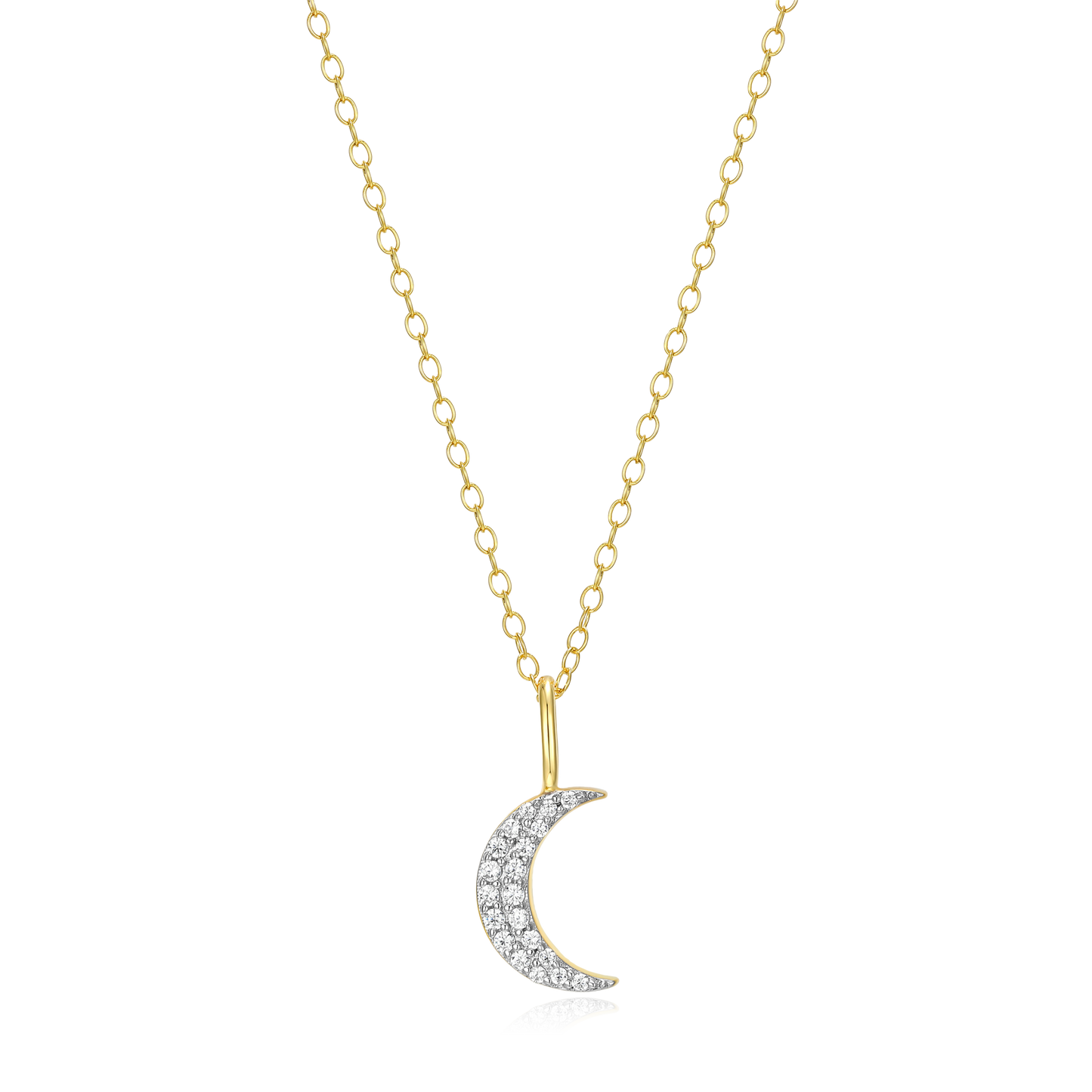 Crescent Pendant Necklace in 14K Yellow Gold-Plated Sterling Silver | M by Monte Luna