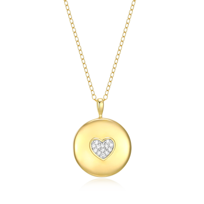 Pave Heart Locket Lab-Created Diamond Pendant Necklace in 14K Gold & Rhodium-Plated Sterling Silver | M by Monte Luna