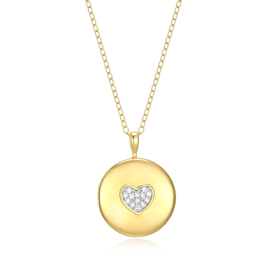 Pave Heart Locket Lab-Created Diamond Pendant Necklace in 14K Gold & Rhodium-Plated Sterling Silver | M by Monte Luna