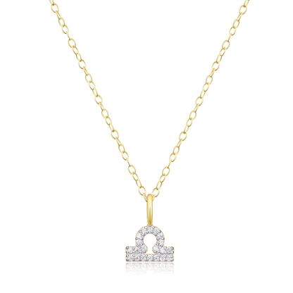 Libra Constellation Pendant Necklace in 14K Yellow Gold-Plated Sterling Silver | M by Monte Luna