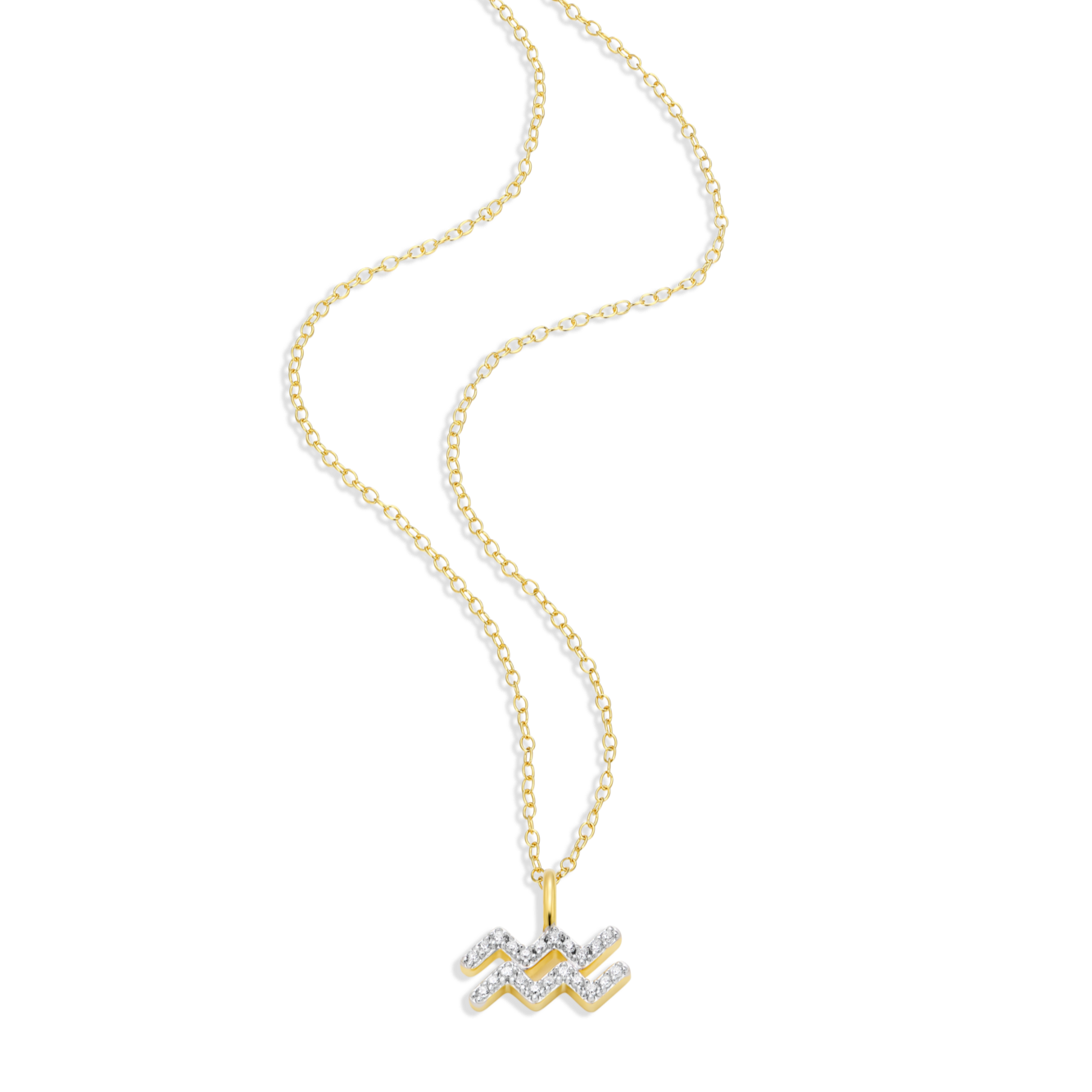 Aquarius Constellation Pendant Necklace in 14K Yellow Gold-Plated Sterling Silver | M by Monte Luna