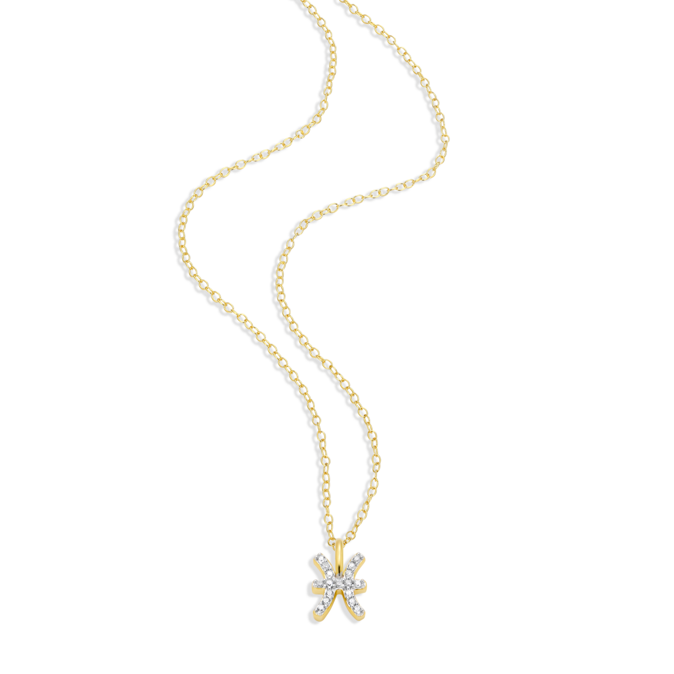 Pisces Constellation Pendant Necklace in 14K Yellow Gold-Plated Sterling Silver | M by Monte Luna