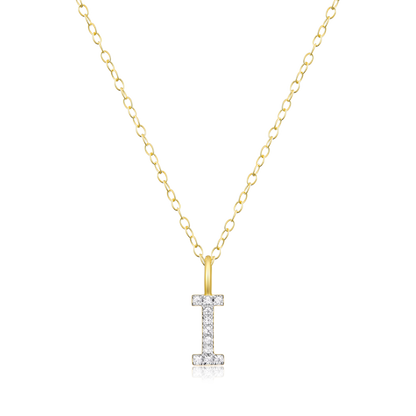 Letter "I" Initial Pendant Necklace in 14K Yellow Gold-Plated Sterling Silver | M by Monte Luna