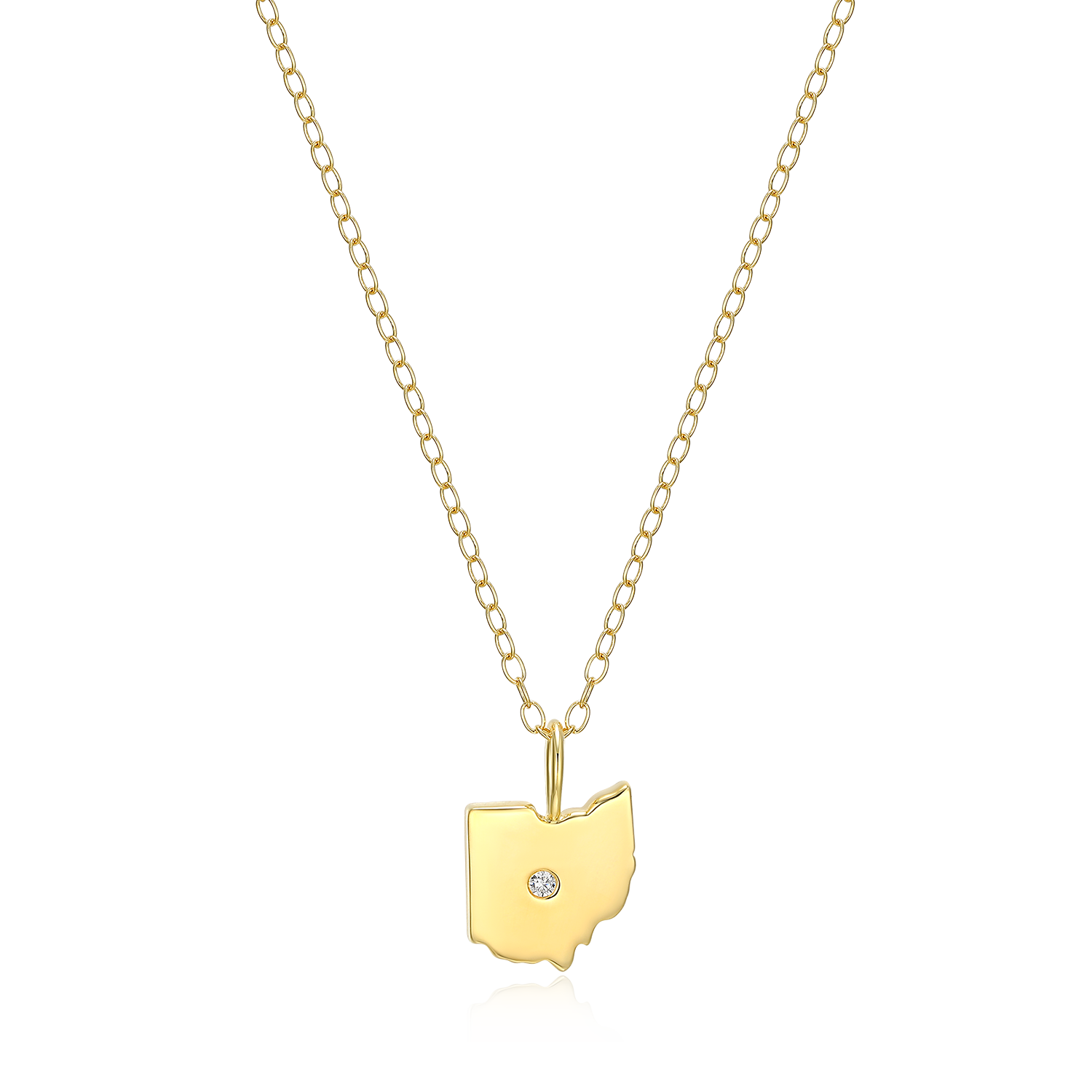 Ohio State Lab-Created Diamond Pendant Necklace in 14K Gold-Plated Sterling Silver | M by Monte Luna