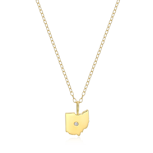 Ohio State Lab-Created Diamond Pendant Necklace in 14K Gold-Plated Sterling Silver | M by Monte Luna