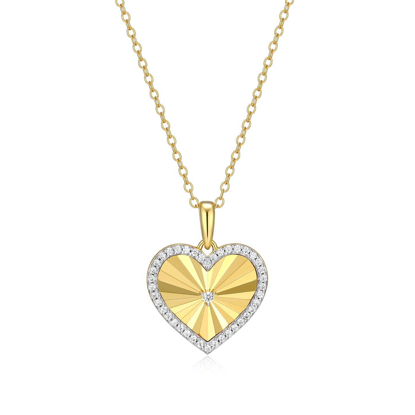 BN0311Y - Sunray Heart Pendant Necklace | m by monte luna