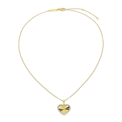 BN0311Y - Sunray Heart Pendant Necklace | m by monte luna