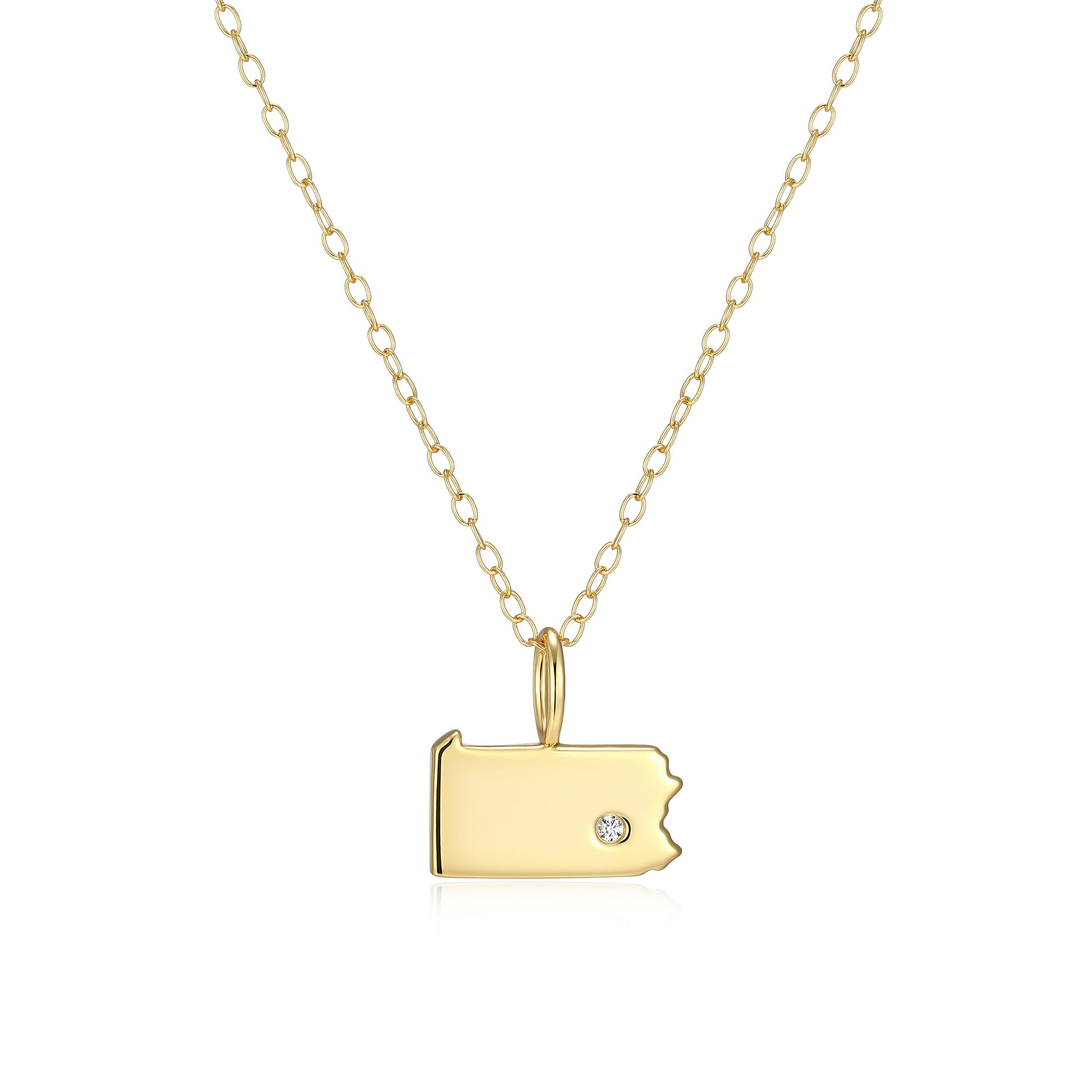 BN0281Y - Pennsylvania State Lab-Created Diamond Pendant Necklace | m by monte luna