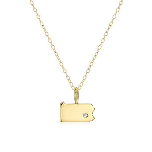 BN0281Y - Pennsylvania State Lab-Created Diamond Pendant Necklace | m by monte luna