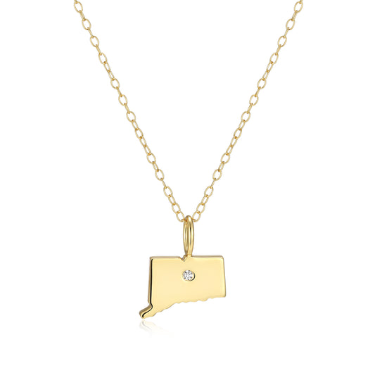 BN0282Y - Connecticut State Lab-Created Diamond Pendant Necklace | m by monte luna