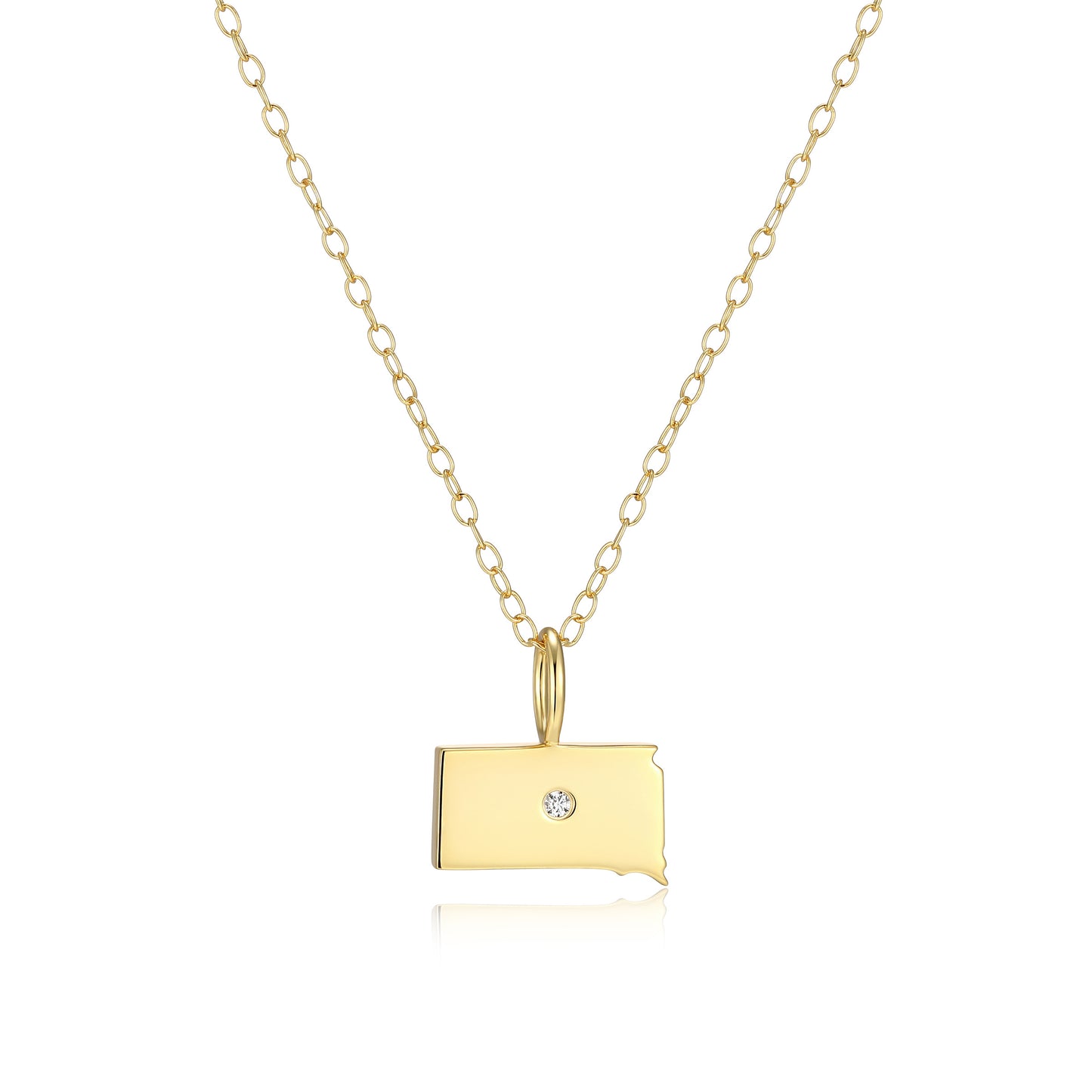 BN0284Y - S. Dakota State Lab-Created Diamond Pendant Necklace | m by monte luna