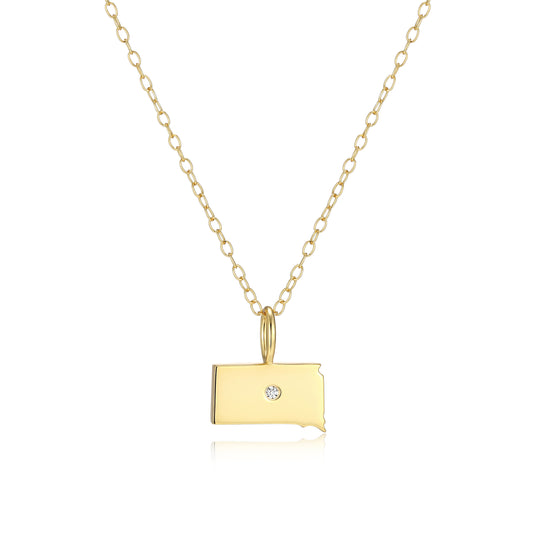 BN0284Y - S. Dakota State Lab-Created Diamond Pendant Necklace | m by monte luna