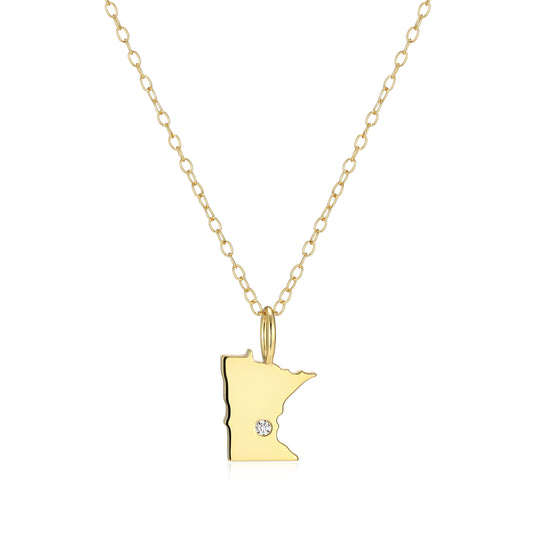 BN0286Y - Minnesota State Lab-Created Diamond Pendant Necklace | m by monte luna