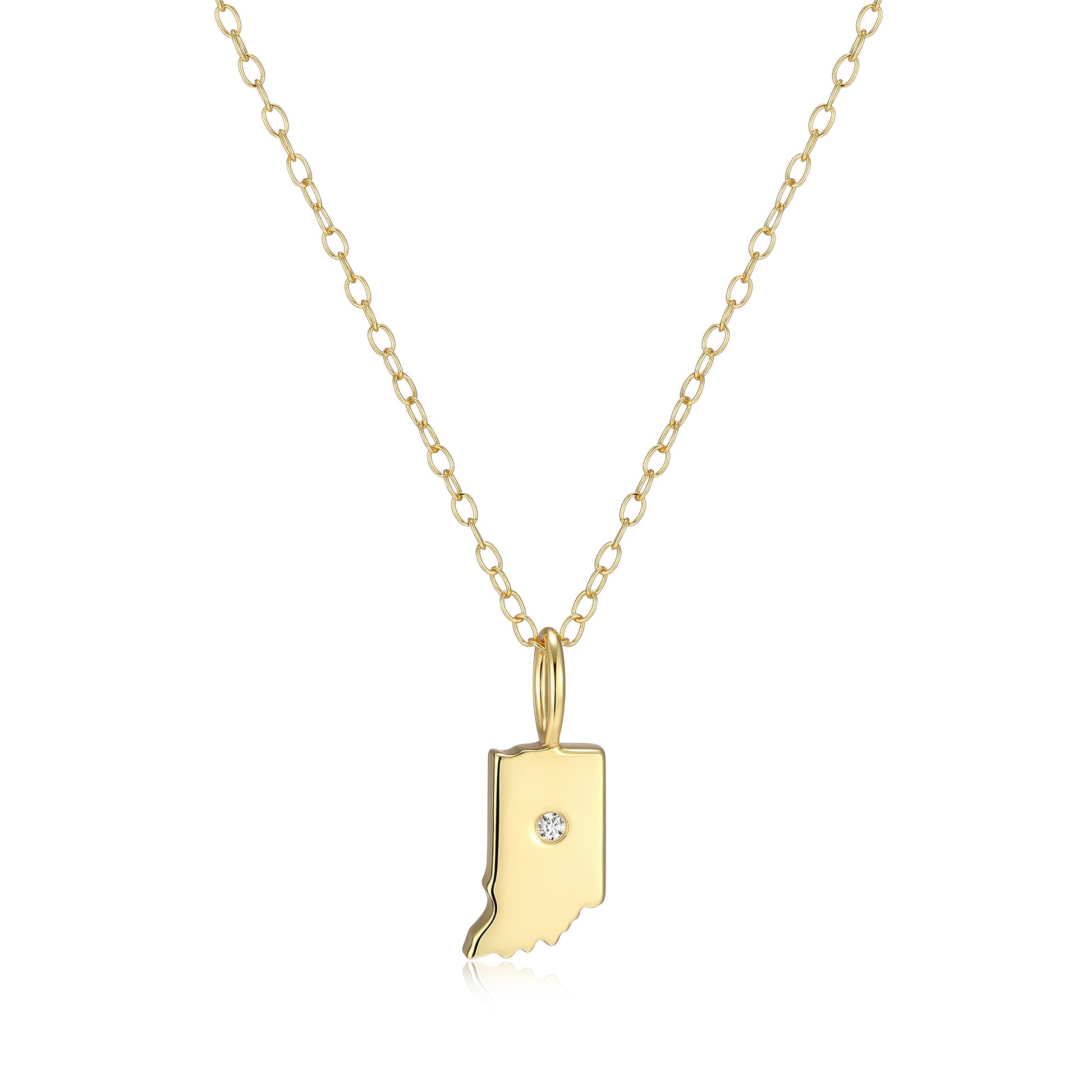 BN0288Y - Indiana State Lab-Created Diamond Pendant Necklace | m by monte luna