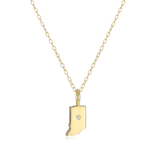 BN0288Y - Indiana State Lab-Created Diamond Pendant Necklace | m by monte luna