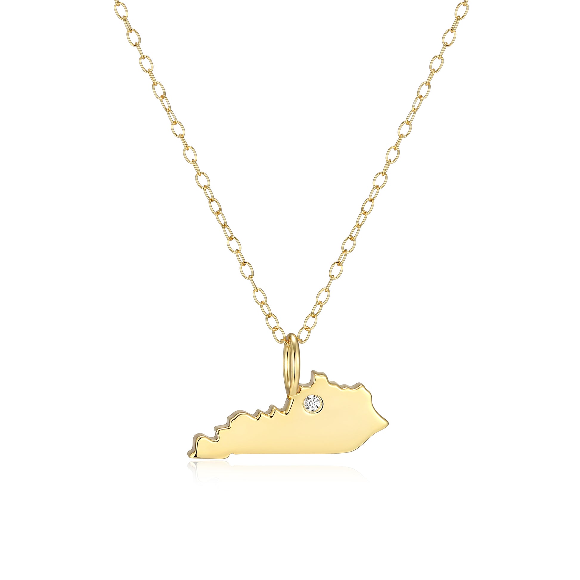 BN0290Y - Kentucky State Lab-Created Diamond Pendant Necklace | m by monte luna