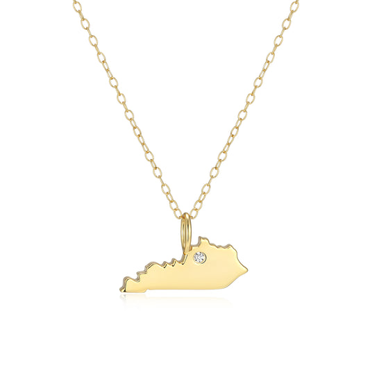 BN0290Y - Kentucky State Lab-Created Diamond Pendant Necklace | m by monte luna