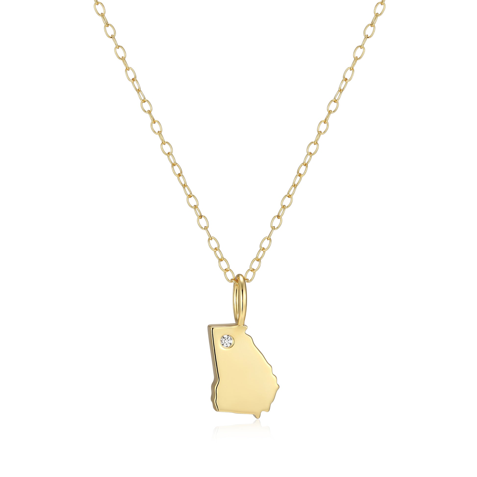 BN0291Y - Georgia State Lab-Created Diamond Pendant Necklace | m by monte luna