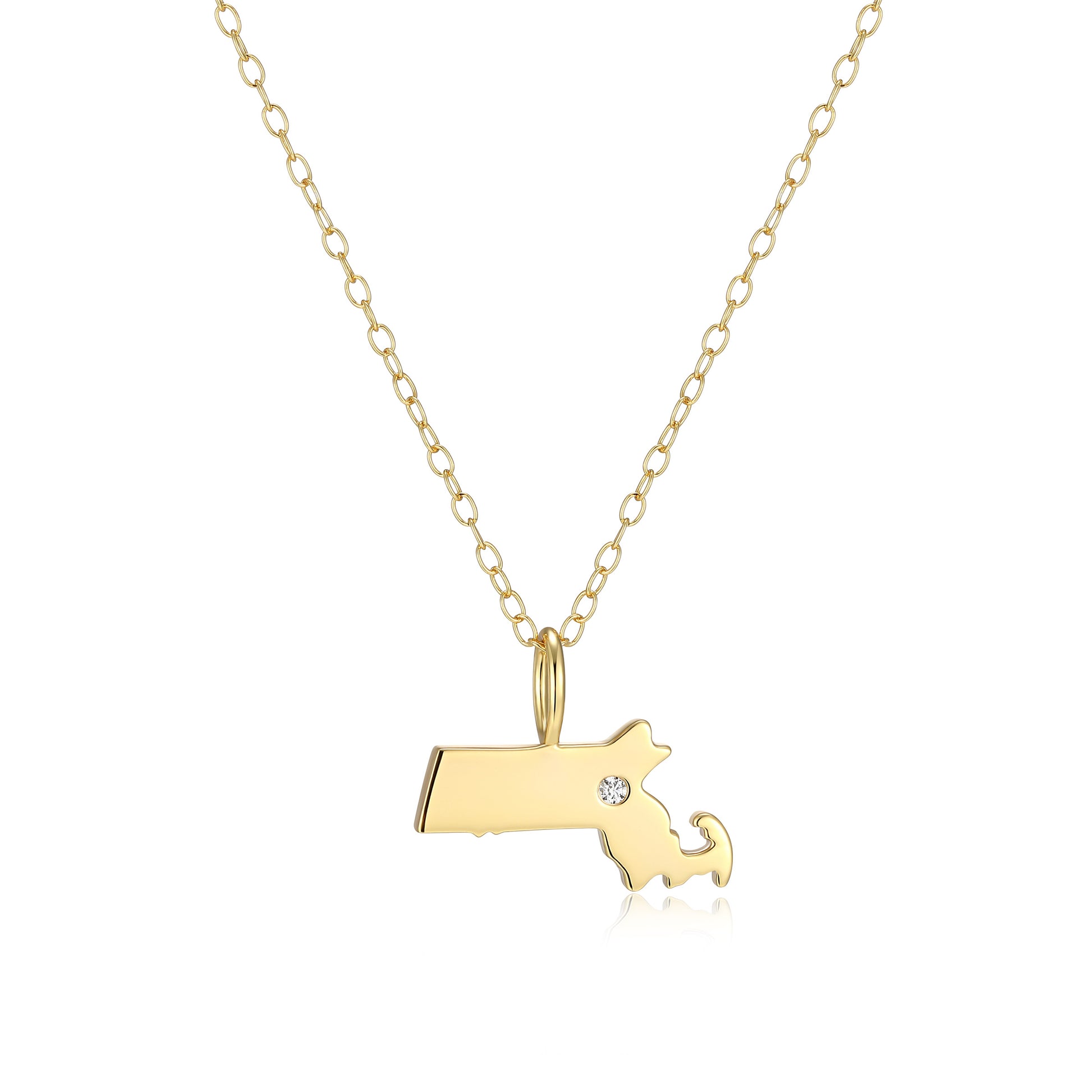 BN0292Y - Massachusetts State Lab-Created Diamond Pendant Necklace | m by monte luna