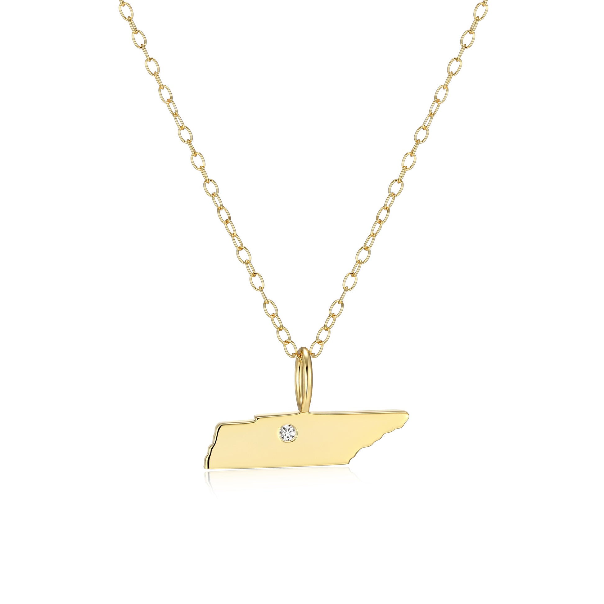 BN0293Y - Tennessee State Lab-Created Diamond Pendant Necklace | m by monte luna