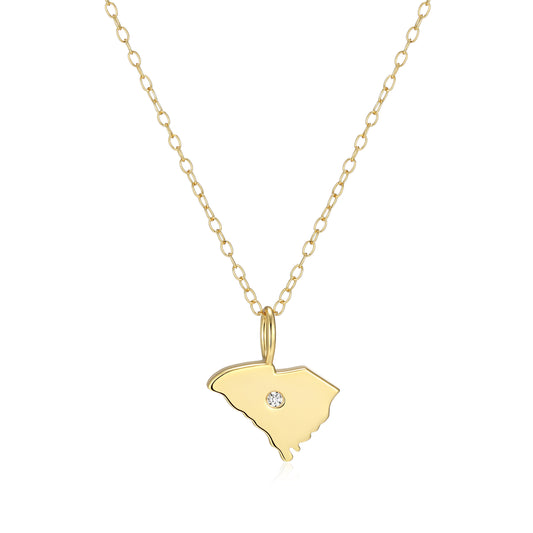 BN0295Y - S. Carolina State Lab-Created Diamond Pendant Necklace | m by monte luna