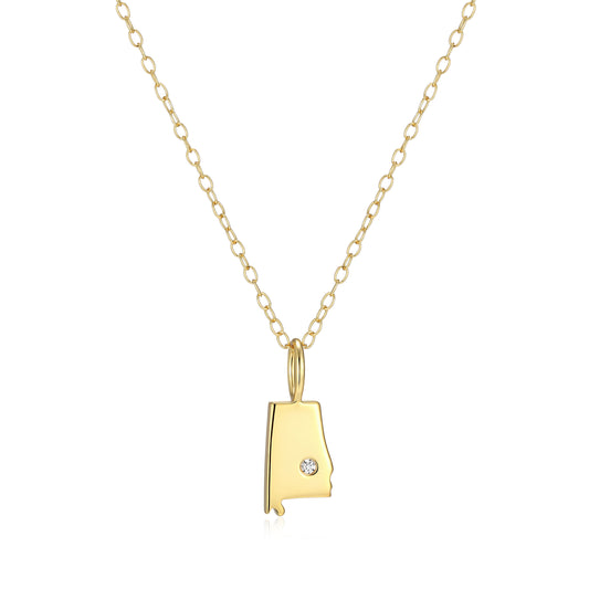 BN0297Y - Alabama State Lab-Created Diamond Pendant Necklace | m by monte luna