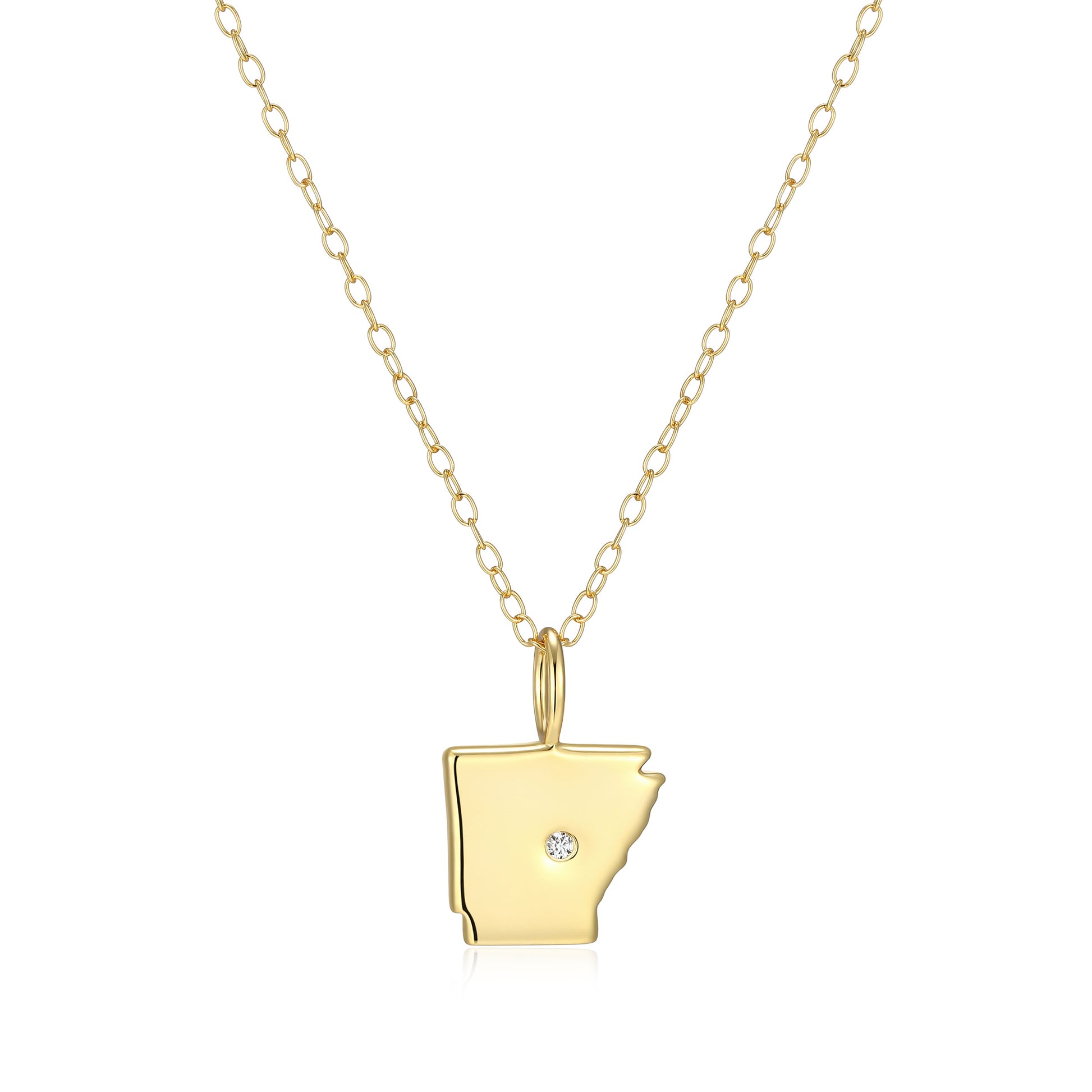 BN0298Y - Arkansas State Lab-Created Diamond Pendant Necklace | m by monte luna