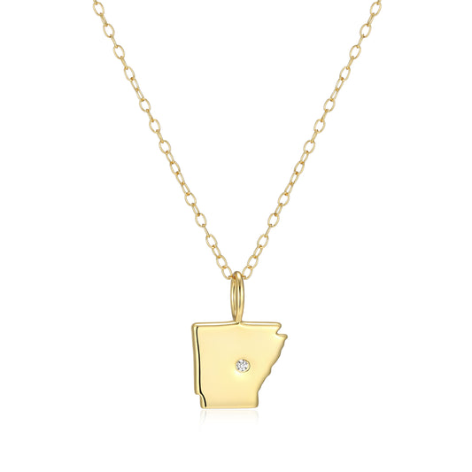 BN0298Y - Arkansas State Lab-Created Diamond Pendant Necklace | m by monte luna