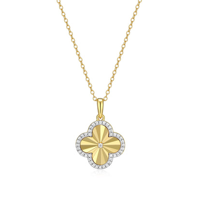 BN0309Y - Sunray Clover Pendant Necklace | m by monte luna